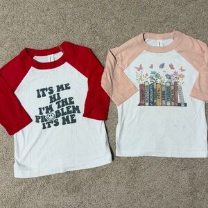 Set of Taylor Swift Kids Graphic 3/4 length sleeve tee (2T)